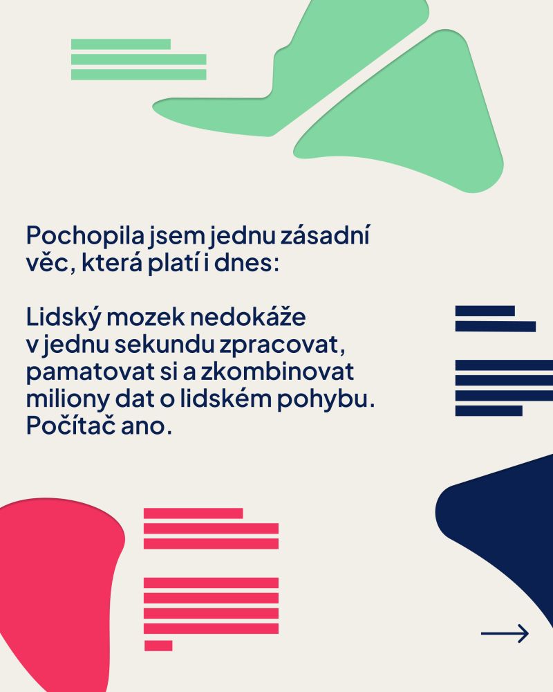 Snímek 3 karuselu LinkedIn příspěvku: Před 35 lety znělo spojení fyzioterapie a informatiky skoro jako sci-fi.