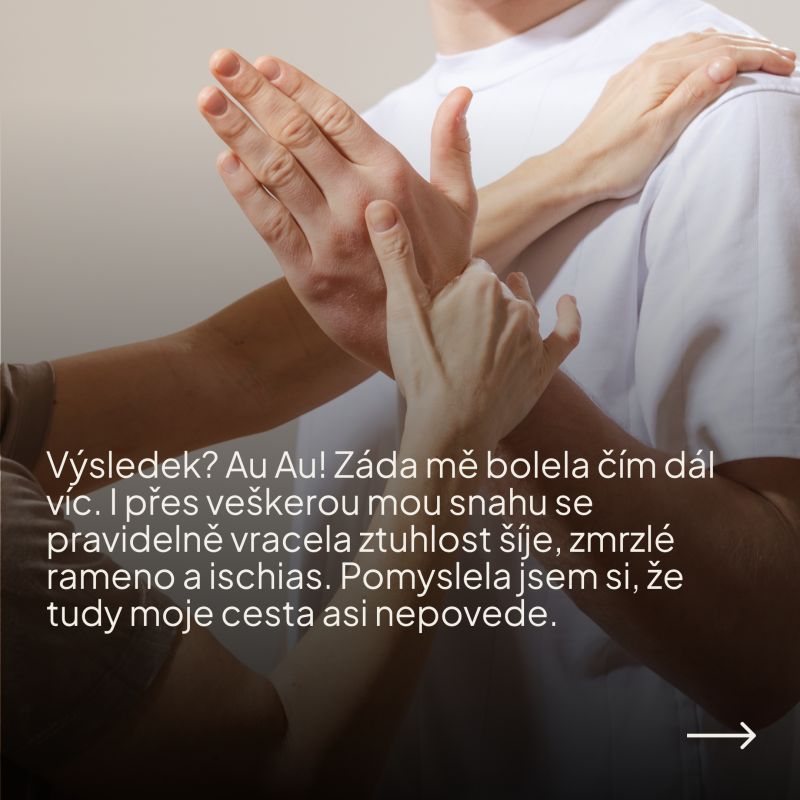 Snímek 3 karuselu LinkedIn příspěvku: V dnešním příspěvku bych chtěla promluvit o své vlastní zkušenosti s bolestí.